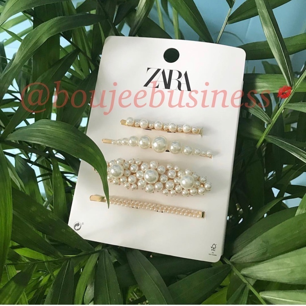 ZARA Pack of Faux Pearl Hair Clips - Picture 4 of 7